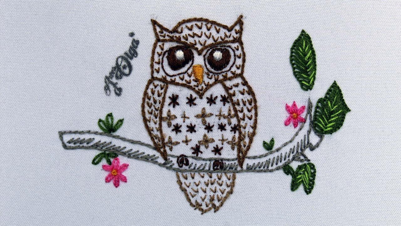 Как вышить сове шаг за шагом