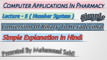 Number System | L5 | Computer Applications In Pharmacy
