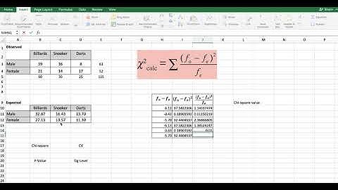 IB Math Studies SL IA - Using Excel for Chi Square Test