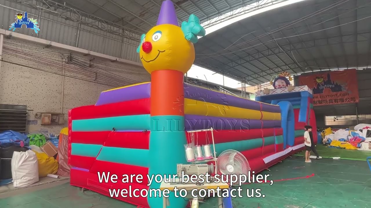 Clown Circus Inflatable Slide Park: Colorful Fun for All!