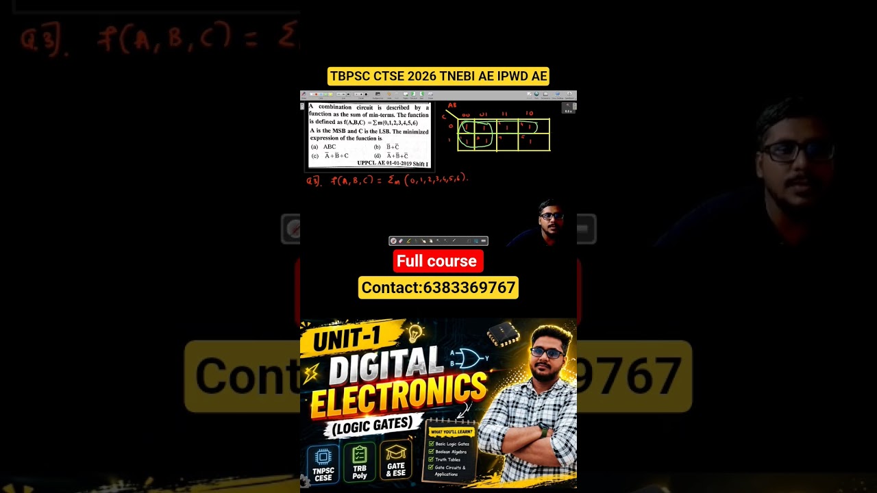 TNPSC CTSE 2026 - Digital combinational # 5#Shorts # gate #tnpscctse #tnpscae#tnebae
