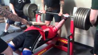 20120314 Todd Christensen of Seattle Strength and Power Benching 600lb to 1 board