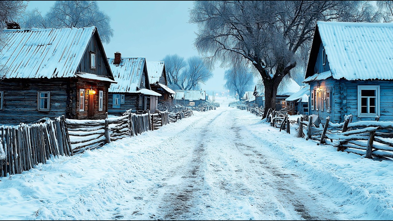 Вневременная снежная деревня | Медленная зимняя жизнь под атмосферное пианино