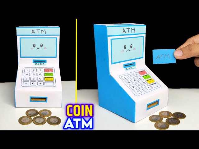 How to make ATM from cardboard , coin ATM making , DIY Cardboard money bank