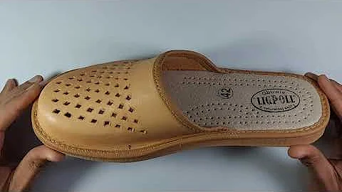 Deacon - Cowhide Mens Genuine Leather Indoor Outdoor Slippers, Handmade in Poland - Reindeer Leather