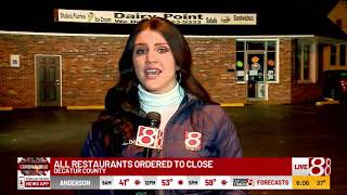 Decatur County, Indiana, halts restaurant delivery, carryout services permitted by governor