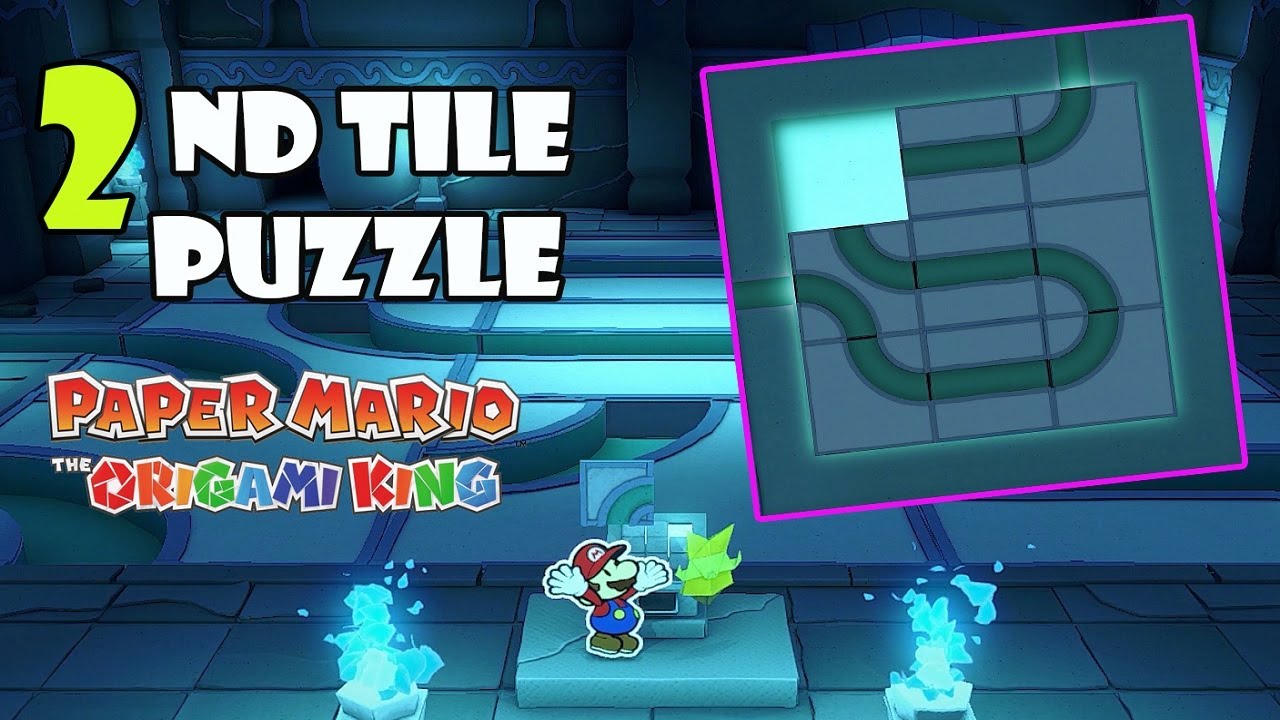 How To Solve Second Sliding Tiles Puzzle On Water Vellumental Paper Mario The Origami King Switch Youtube