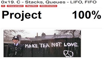 0x19 C - Stacks, Queues - LIFO, FIFO Project 100%