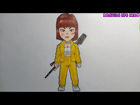 Free fire/cách vẽ kelly chibi Đơn Giàn và đáng yêu