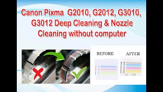 Canon Pixma G2010 G2012 G3010 G3012 Printer Deep Cleaning and Nozzle Cleaning Without pc