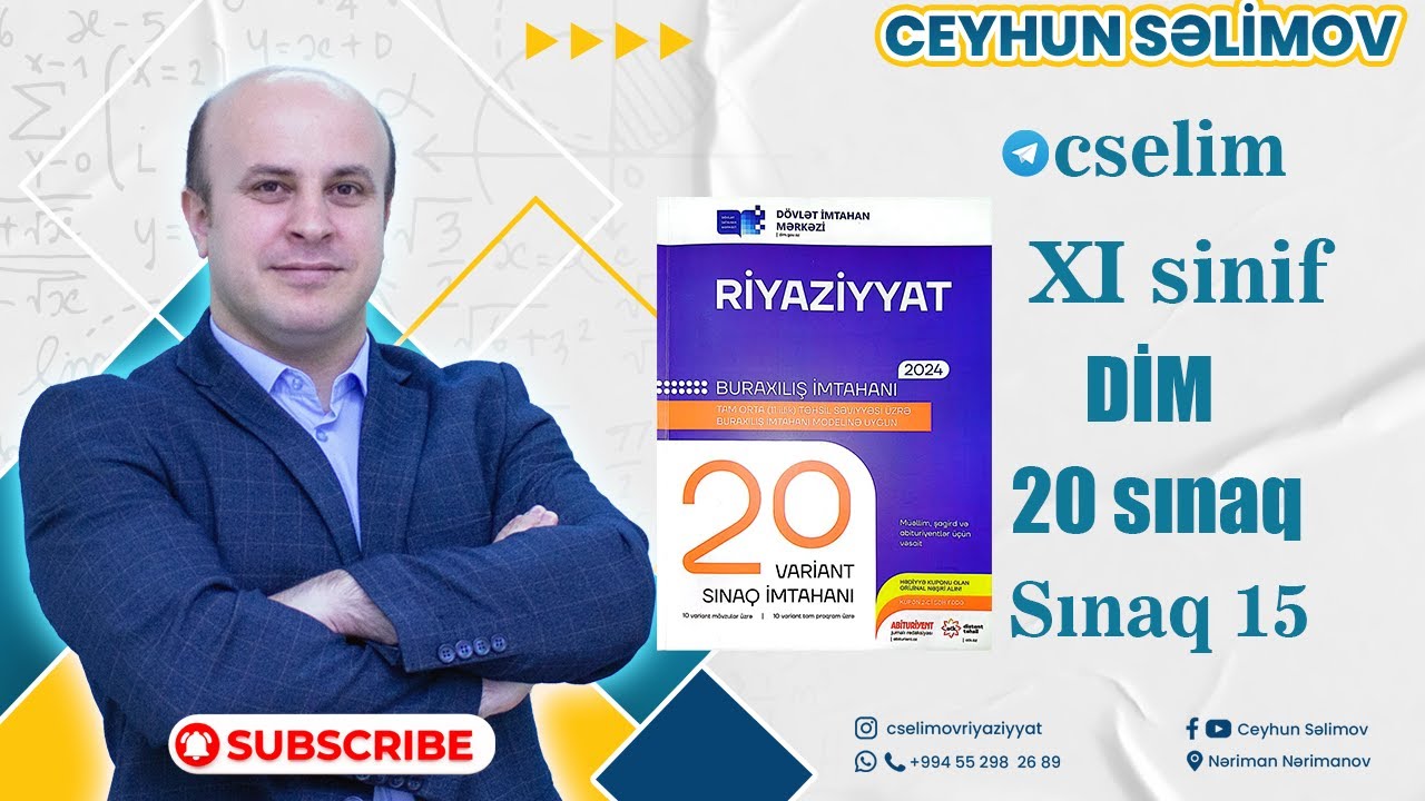 Dim 20 sınaq riyaziyyat sınaq 15   11-ci sinif