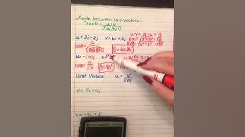 Angle between two vectors and unit vectors