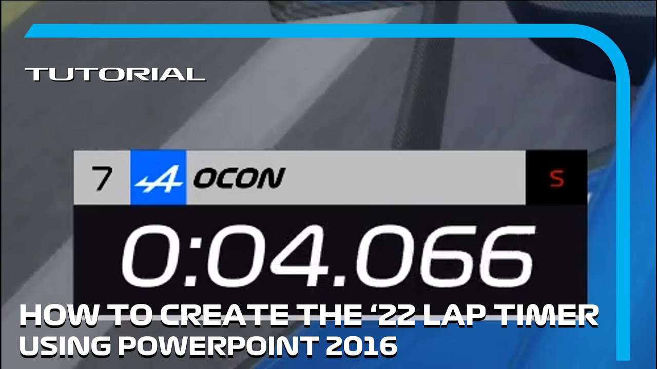[Tutorial] How to create an F1 lap timer graphic for YouTube on
