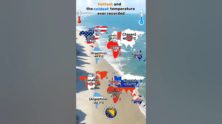 Hottest and coldest temperature ever recorded #mapping #europe #geography #worldmap