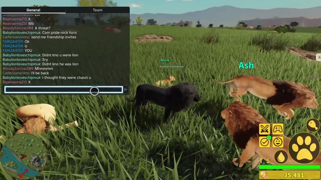 HUNTING players as LION in a small group in savanah life roblox