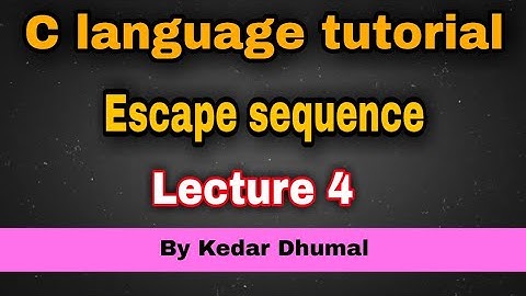 #Lecture_4 Input output instruction #c_language. #c_language_tutorial. using #Escape_sequence Hindi.