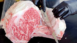 特上霜降り肉の解体しながら、お肉業界の闇について語る 【黒毛和牛リブロースの小割りと肉磨き】