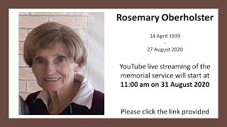 Rosemary Oberholster Memorial Service