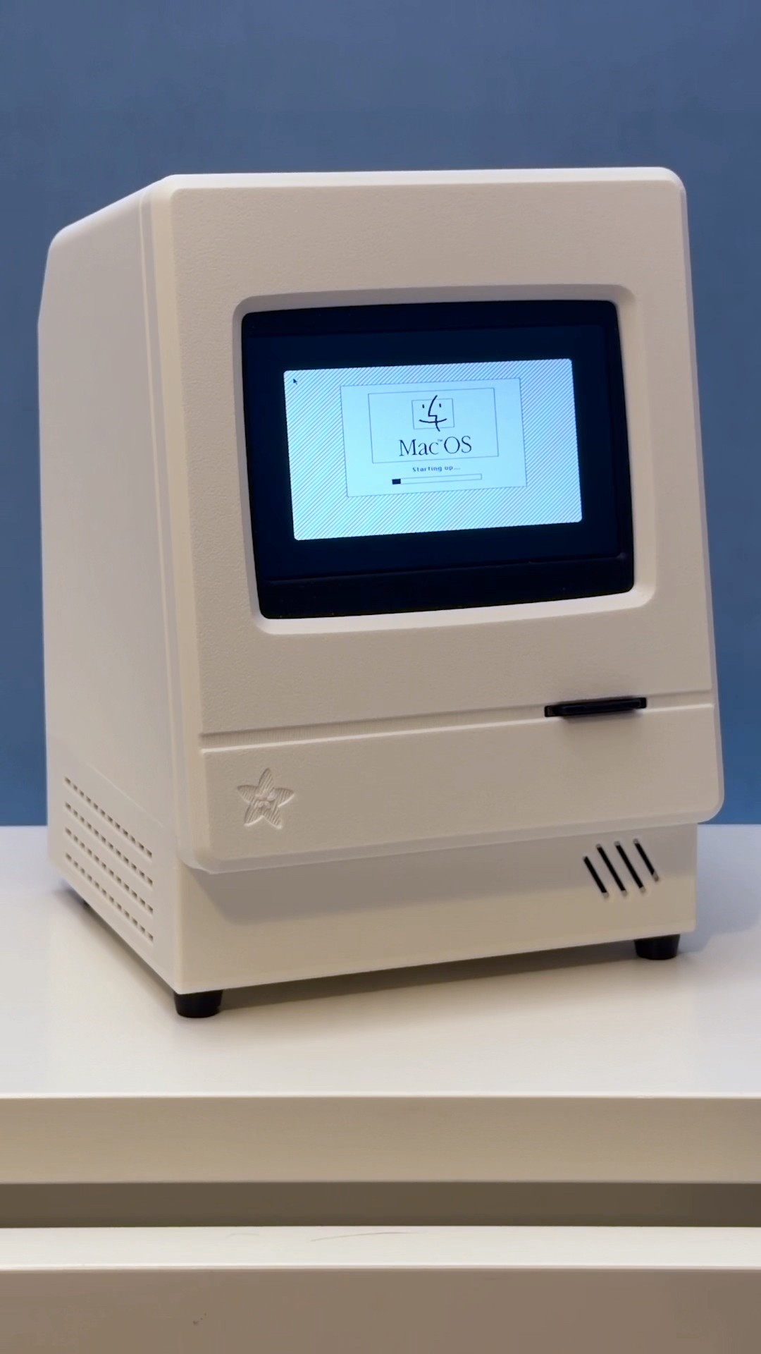 Apple Macintosh Classic mini computer with a Fruit Jam learn