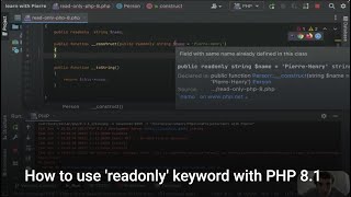 How to use 'readonly' keyword with PHP 8.1