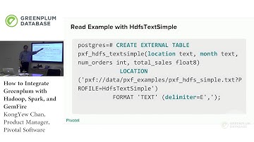 How to Integrate Greenplum with Hadoop, Spark, and GemFire
