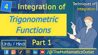 Trigonometric integrals | Integration of trigonometric functions || Lec 4