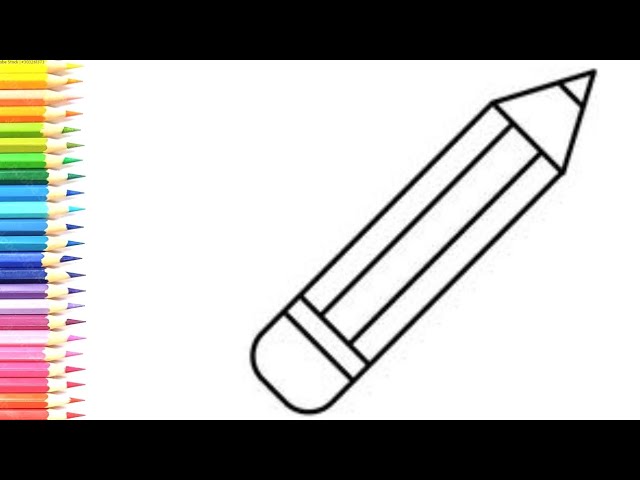 How to draw a pencil step by step - pencil drawing easy – easy drawing for  kids – kids drawing