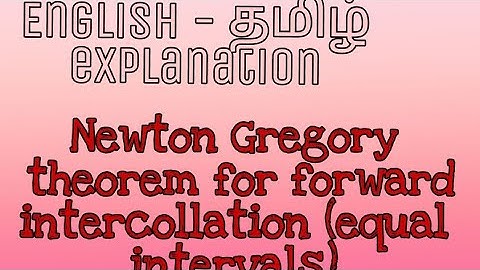 Newton Gregory fórmula for forward intercollation (equal intervals) in tamil