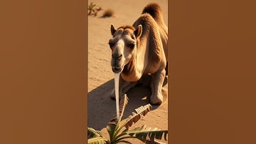A camel save the banana plant from drying to watering it #ai #plant #save #water #aistory