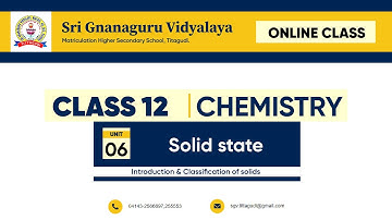 Class 12 Chemistry Unit 6 Solid state Introduction & Classification of solids