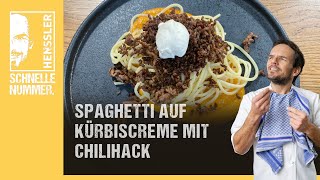 Schnelles Spaghetti auf Kürbiscreme mit Chilihack Rezept von Steffen Henssler