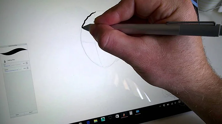 Drawing slowly on Surface Pro 4