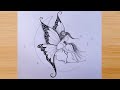 A fairy is sitting on the moon || Pencil Sketch for beginners || Drawing Tutorial