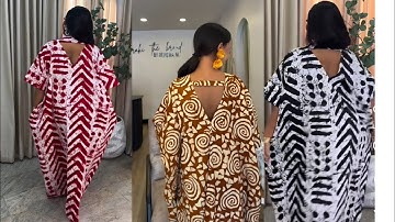 How to Sew Trendy Ankara Deep V neck BuBu Kaftan with Back Strap 
