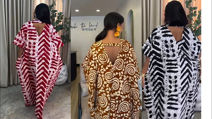 How to Sew Trendy Ankara Deep V neck BuBu Kaftan with Back Strap 