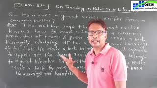 12th English Chapter-6th | ON READING IN RELATION TO LITERATURE | Question Answer | CBSE RBSE