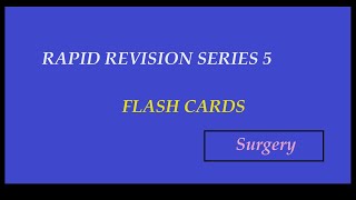 Surgery Flash cards - Rapid Revision series 5