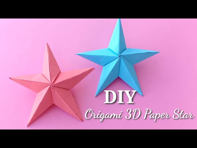 How to make 3D Paper Star || DIY Origami Paper Craft class=