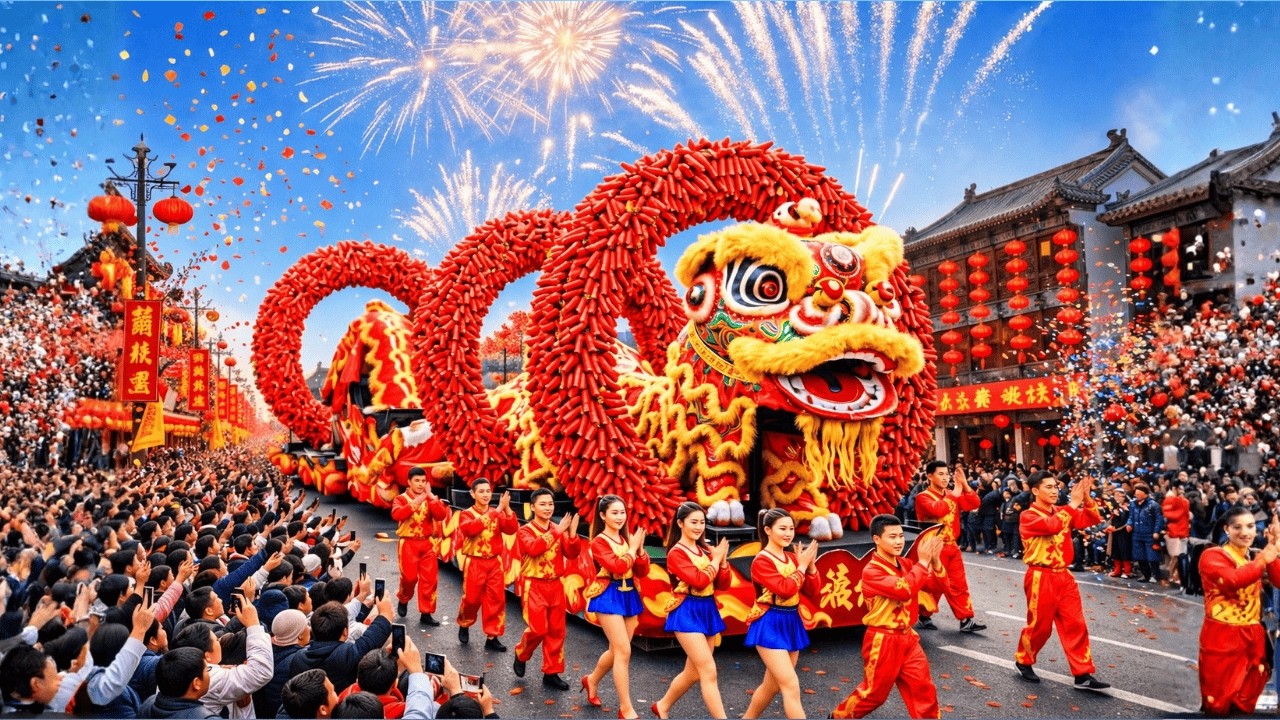 Ultimate Chinese New Year Parade Beijing: Dragon Gates, Phoenix Wings, Giant Lantern Kingdom (4K)