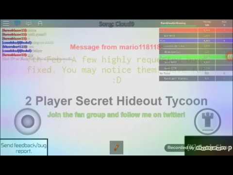 2 Player Secret Hideout Tycoon 2psht Youtube - roblox 2 player secret hideout tycoon codes