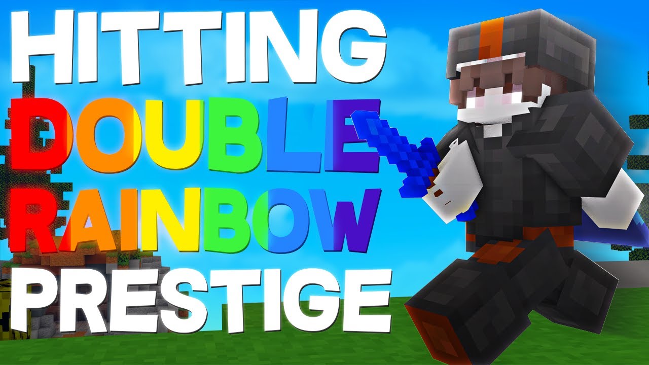 Hitting DOUBLE RAINBOW PRESTIGE 🌈in Skywars and Bedwars