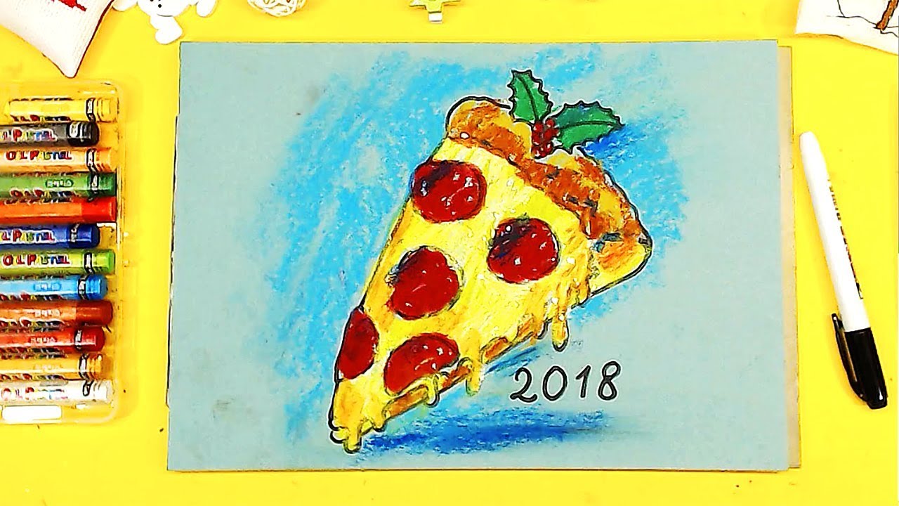 Рыба кит папа рисует восковыми мелками