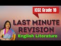 ICSE Grade 10 English Literature |Revision for Board exam