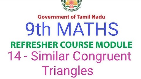 9th Maths Refresher Course Module | Lesson 14 - Similar Congruent Triangles | Answerkey