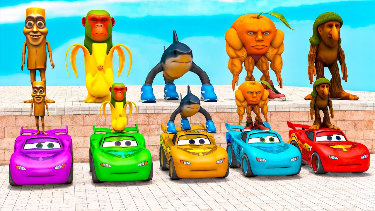 Long Slide Game with Cow Elephant Gorilla Hippopotamus Tiger 3d Animal Game Funny 3d Animals