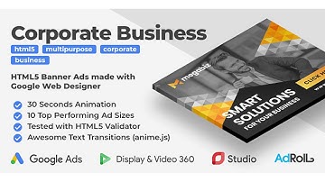 Megabiz - Multipurpose Corporate Business HTML5 Banner Ad Templates (GWD, anime.js) | Codecanyon