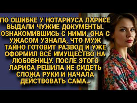 Нотариус по ошибке дал Ларисе документы мужа, она узнала о разводе и действовала...