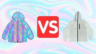 Famous Holographic Puffer vs Reflective Jacket I Iridescent Fluorescent Jackets I by ReflectiveClo #Shorts Net Worth