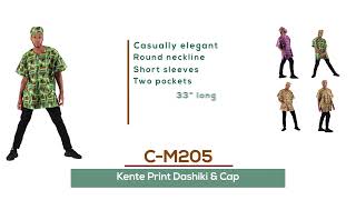 Kente Print Dashiki & Cap