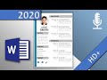 Resume template in Word 📄 / professional CV (🎙VOICE OVER, HD 2020) - with downloadlink⬇